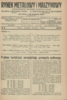 Rynek Metalowy i Maszynowy : najobszerniejsze czasopismo fachowe w Polsce. R.7, nr 4 (27 stycznia 1927) + dod.