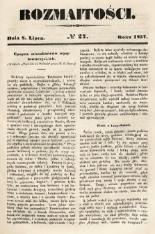 Rozmaitości : pismo dodatkowe do Gazety Lwowskiej. 1857, nr 27