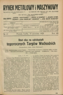 Rynek Metalowy i Maszynowy. R.8, nr 37 (15 września 1928) + dod.