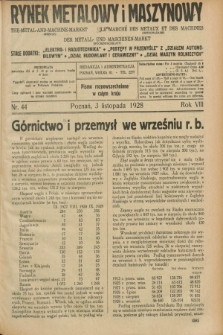 Rynek Metalowy i Maszynowy. R.8, nr 44 (3 listopada 1928) + dod.