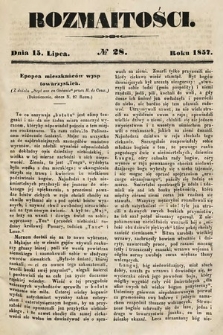 Rozmaitości : pismo dodatkowe do Gazety Lwowskiej. 1857, nr 28