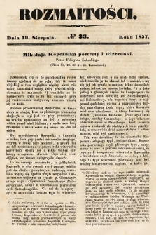 Rozmaitości : pismo dodatkowe do Gazety Lwowskiej. 1857, nr 33