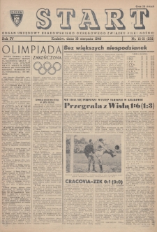 Start : organ urzędowy Krakowskiego Okręgowego Związku Piłki Nożnej. 1948, nr 12/31