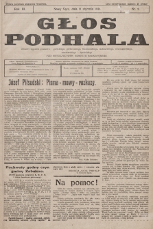 Głos Podhala : aktualny tygodnik powiatów: gorlickiego, grybowskiego, limanowskiego, makowskiego, nowosądeckiego, nowotarskiego i żywieckiego. 1931, nr 2