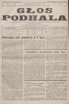 Głos Podhala : aktualny tygodnik powiatów: gorlickiego, grybowskiego, limanowskiego, makowskiego, nowosądeckiego, nowotarskiego i żywieckiego. 1931, nr 11