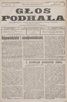 Głos Podhala : aktualny tygodnik powiatów: gorlickiego, grybowskiego, limanowskiego, makowskiego, nowosądeckiego, nowotarskiego i żywieckiego. 1931, nr 17