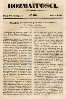 Rozmaitości : pismo dodatkowe do Gazety Lwowskiej. 1857, nr 34