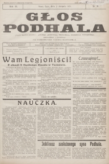 Głos Podhala : aktualny tygodnik powiatów: gorlickiego, grybowskiego, limanowskiego, makowskiego, nowosądeckiego, nowotarskiego i żywieckiego. 1931, nr 31