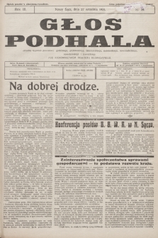 Głos Podhala : aktualny tygodnik powiatów: gorlickiego, grybowskiego, limanowskiego, makowskiego, nowosądeckiego, nowotarskiego i żywieckiego. 1931, nr 39