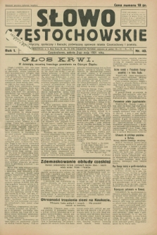 Słowo Częstochowskie : dziennik polityczny, społeczny i literacki, poświęcony sprawom miasta Częstochowy i powiatu. R.1, nr 40 (2 maja 1931)