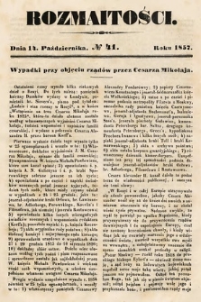 Rozmaitości : pismo dodatkowe do Gazety Lwowskiej. 1857, nr 41