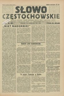Słowo Częstochowskie : dziennik polityczny, społeczny i literacki, poświęcony sprawom miasta Częstochowy i powiatu. R.1, nr 165 (1 października 1931)