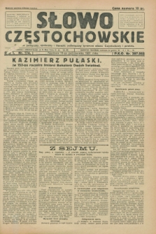 Słowo Częstochowskie : dziennik polityczny, społeczny i literacki, poświęcony sprawom miasta Częstochowy i powiatu. R.1, nr 174 (11 października 1931)