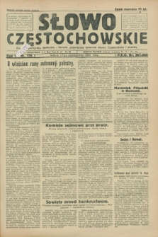 Słowo Częstochowskie : dziennik polityczny, społeczny i literacki, poświęcony sprawom miasta Częstochowy i powiatu. R.1, nr 179 (17 października 1931)