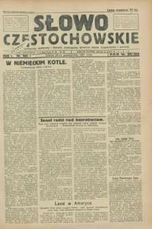 Słowo Częstochowskie : dziennik polityczny, społeczny i literacki, poświęcony sprawom miasta Częstochowy i powiatu. R.1, nr 185 (24 października 1931)