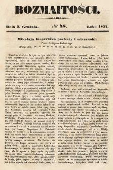 Rozmaitości : pismo dodatkowe do Gazety Lwowskiej. 1857, nr 48