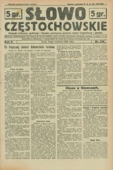 Słowo Częstochowskie : dziennik polityczny, społeczny i literacki, poświęcony sprawom miasta Częstochowy i powiatu. R.2, nr 210 (14 września 1932)