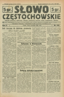 Słowo Częstochowskie : dziennik polityczny, społeczny i literacki, poświęcony sprawom miasta Częstochowy i powiatu. R.2, nr 212 (16 września 1932)