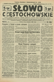 Słowo Częstochowskie : dziennik polityczny, społeczny i literacki, poświęcony sprawom miasta Częstochowy i powiatu. R.2, nr 266 (19 listopada 1932)