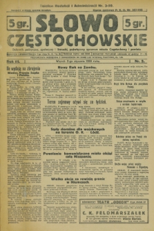 Słowo Częstochowskie : dziennik polityczny, społeczny i literacki, poświęcony sprawom miasta Częstochowy i powiatu. R.3, nr 2 (2 stycznia 1933)