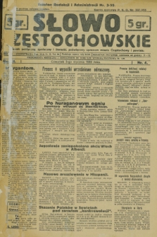 Słowo Częstochowskie : dziennik polityczny, społeczny i literacki, poświęcony sprawom miasta Częstochowy i powiatu. R.3, nr 4 (5 stycznia 1933)