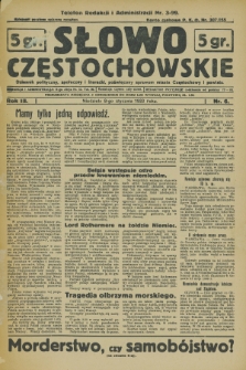 Słowo Częstochowskie : dziennik polityczny, społeczny i literacki, poświęcony sprawom miasta Częstochowy i powiatu. R.3, nr 6 (8 stycznia 1933)