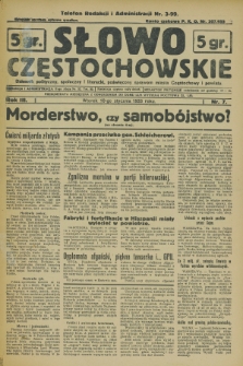 Słowo Częstochowskie : dziennik polityczny, społeczny i literacki, poświęcony sprawom miasta Częstochowy i powiatu. R.3, nr 7 (10 stycznia 1933)