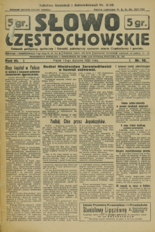 Słowo Częstochowskie : dziennik polityczny, społeczny i literacki, poświęcony sprawom miasta Częstochowy i powiatu. R.3, nr 10 (13 stycznia 1933)