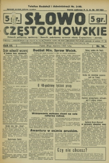 Słowo Częstochowskie : dziennik polityczny, społeczny i literacki, poświęcony sprawom miasta Częstochowy i powiatu. R.3, nr 16 (20 stycznia 1933)