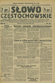 Słowo Częstochowskie : dziennik polityczny, społeczny i literacki, poświęcony sprawom miasta Częstochowy i powiatu. R.3, nr 35 (12 lutego 1933)