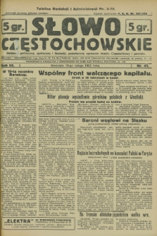 Słowo Częstochowskie : dziennik polityczny, społeczny i literacki, poświęcony sprawom miasta Częstochowy i powiatu. R.3, nr 41 (19 lutego 1933)