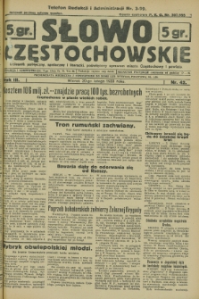Słowo Częstochowskie : dziennik polityczny, społeczny i literacki, poświęcony sprawom miasta Częstochowy i powiatu. R.3, nr 42 (20 lutego 1933)