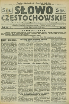 Słowo Częstochowskie : dziennik polityczny, społeczny i literacki, poświęcony sprawom miasta Częstochowy i powiatu. R.3, nr 89 (19 kwietnia 1933)