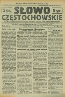 Słowo Częstochowskie : dziennik polityczny, społeczny i literacki, poświęcony sprawom miasta Częstochowy i powiatu. R.3, nr 97 (28 kwietnia 1933)