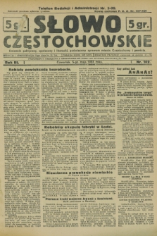 Słowo Częstochowskie : dziennik polityczny, społeczny i literacki, poświęcony sprawom miasta Częstochowy i powiatu. R.3, nr 102 (5 maja 1933)