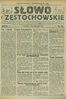 Słowo Częstochowskie : dziennik polityczny, społeczny i literacki, poświęcony sprawom miasta Częstochowy i powiatu. R.3, nr 110 (14 maja 1933)