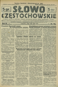 Słowo Częstochowskie : dziennik polityczny, społeczny i literacki, poświęcony sprawom miasta Częstochowy i powiatu. R.3, nr 113 (18 maja 1933)