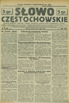 Słowo Częstochowskie : dziennik polityczny, społeczny i literacki, poświęcony sprawom miasta Częstochowy i powiatu. R.3, nr 117 (23 maja 1933)