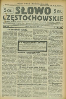 Słowo Częstochowskie : dziennik polityczny, społeczny i literacki, poświęcony sprawom miasta Częstochowy i powiatu. R.3, nr 120 (27 maja 1933)