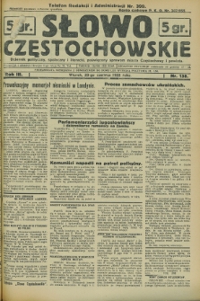 Słowo Częstochowskie : dziennik polityczny, społeczny i literacki, poświęcony sprawom miasta Częstochowy i powiatu. R.3, nr 138 (20 czerwca 1933)