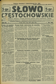 Słowo Częstochowskie : dziennik polityczny, społeczny i literacki, poświęcony sprawom miasta Częstochowy i powiatu. R.3, nr 156 (12 lipca 1933)