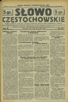 Słowo Częstochowskie : dziennik polityczny, społeczny i literacki, poświęcony sprawom miasta Częstochowy i powiatu. R.3, nr 157 (13 lipca 1933)