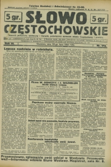 Słowo Częstochowskie : dziennik polityczny, społeczny i literacki, poświęcony sprawom miasta Częstochowy i powiatu. R.3, nr 172 (30 lipca 1933)