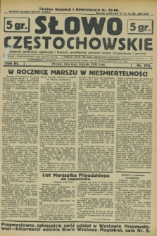 Słowo Częstochowskie : dziennik polityczny, społeczny i literacki, poświęcony sprawom miasta Częstochowy i powiatu. R.3, nr 179 (8 sierpnia 1933)