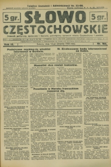 Słowo Częstochowskie : dziennik polityczny, społeczny i literacki, poświęcony sprawom miasta Częstochowy i powiatu. R.3, nr 183 (12 sierpnia 1933)