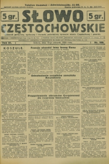 Słowo Częstochowskie : dziennik polityczny, społeczny i literacki, poświęcony sprawom miasta Częstochowy i powiatu. R.3, nr 188 (19 sierpnia 1933)