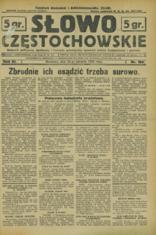 Słowo Częstochowskie : dziennik polityczny, społeczny i literacki, poświęcony sprawom miasta Częstochowy i powiatu. R.3, nr 189 (20 sierpnia 1933)