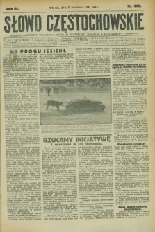 Słowo Częstochowskie : dziennik polityczny, społeczny i literacki, poświęcony sprawom miasta Częstochowy i powiatu. R.3, nr 202 (5 września 1933)