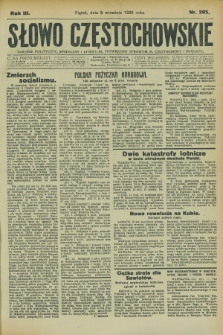 Słowo Częstochowskie : dziennik polityczny, społeczny i literacki, poświęcony sprawom miasta Częstochowy i powiatu. R.3, nr 205 (8 września 1933)