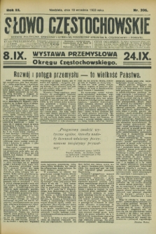 Słowo Częstochowskie : dziennik polityczny, społeczny i literacki, poświęcony sprawom miasta Częstochowy i powiatu. R.3, nr 206 (10 września 1933)